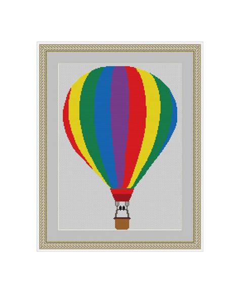 cross stitch pattern hot air balloon instant download pdf etsy