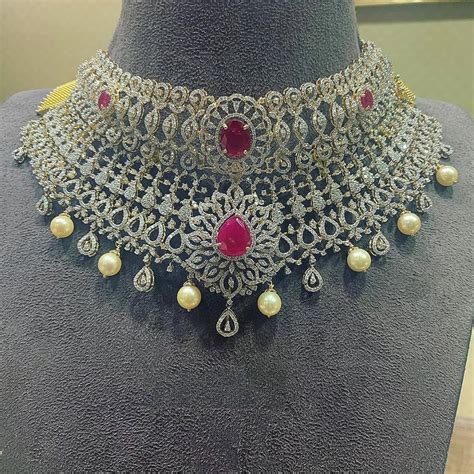Diamond Ruby Necklace Indian Jewellery Designs