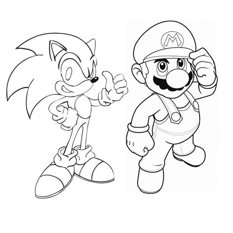 Coloriage Sonic Et Mario à Imprimer