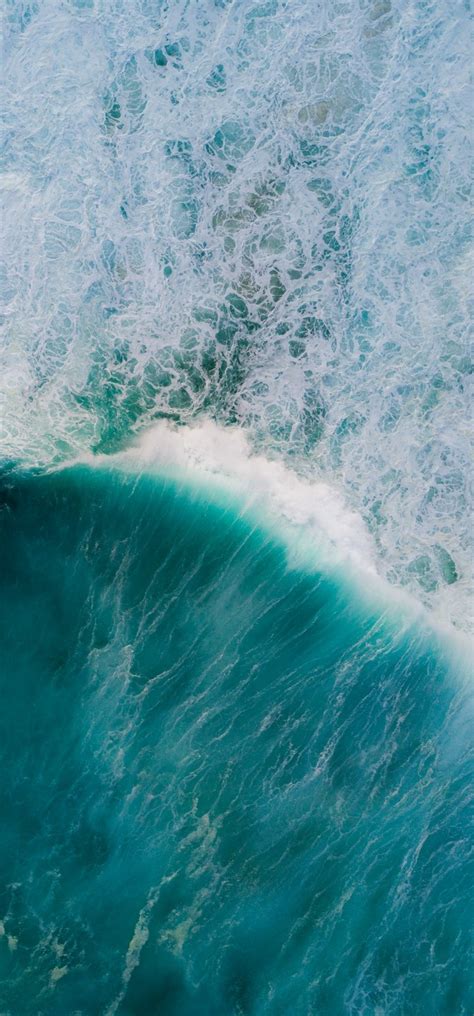 Ocean Waves Aerial View Wallpaper 720x1544