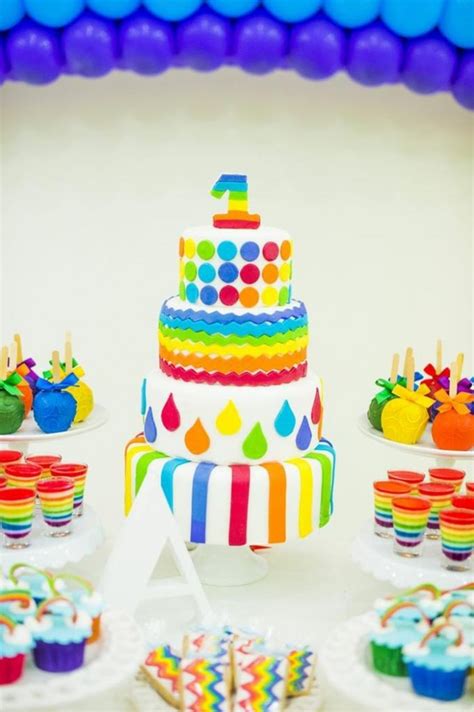 Karas Party Ideas Rainbow Birthday Party Planning Ideas Cake Idea