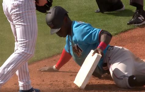 Soon, the dance elements faded into. Jazz Chisholm steals third base, tries to take it with him ...