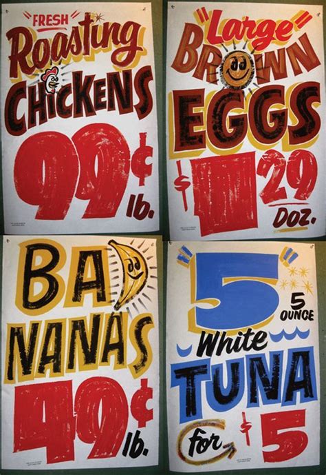Supermarket Hand Painted Signs Love The Over Exaggerated Numbers And