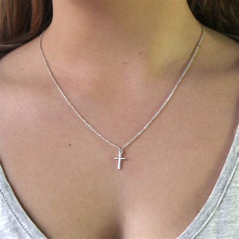 Mini Sterling Silver Cross Necklace By Hersey Silversmiths Notonthehighstreet Com