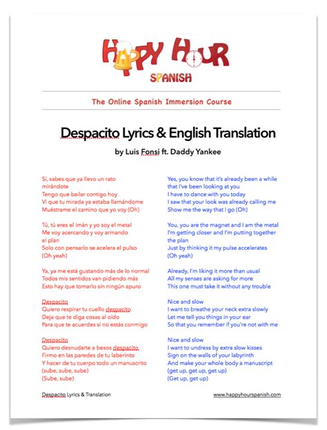 Despacito Pdf Download Despacito Lyrics Despacito Lyrics In English