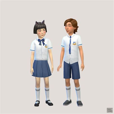Neo And Frodo As Children School Uniform Models Sims 4 School Uniform