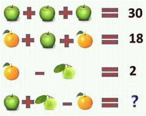A video of an apple puzzle is circulating on the internet but i couldn't find how to make it anywhere. can-you-solve-this-fruit-puzzles-apple-orange-guava-math ...