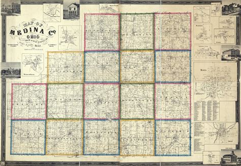 1857 Map Of Medina County Ohio Landowners Reprint Etsy