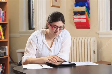 Woman With Asperger Syndrome Working Stock Image F0125175 Science Photo Library