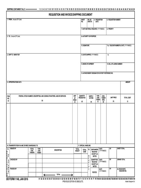 Fillable Online Dtic Dd Form 1149 Requisition And Invoiceshipping