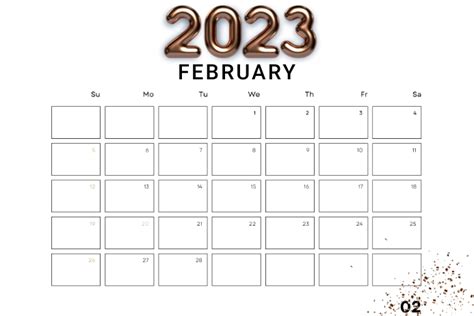 February 2023 Calendar Template Postermywall