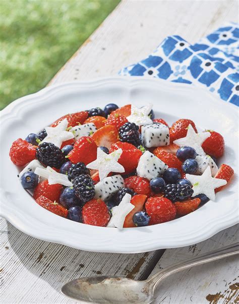 Red White And Blue Fruit Salad With Honey Lime Dressing Recipe