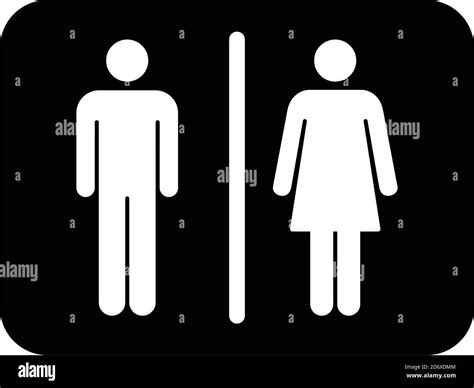Restroom Sign Vector With Man And Woman Symbol In A Glyph Pictogram