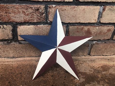 Vintage Rustic Metal Star Red White And Blue American Star Etsy In