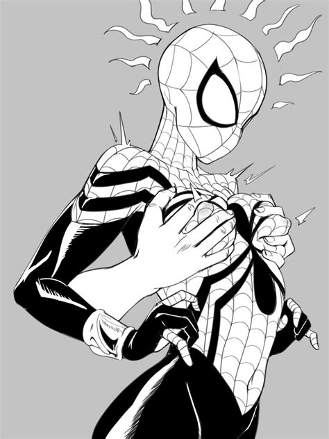 Rule 34 Bodysuit Breast Grab Groping Kyder Line Art Marvel Mayday