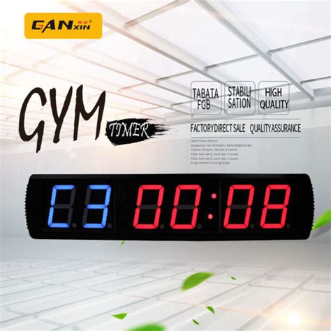 Ganxin 4 Large Crossfit Gym Wall Clock Interval Training Clock Led
