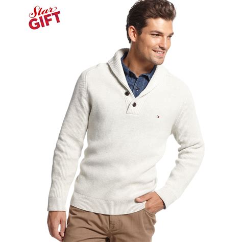 Lyst Tommy Hilfiger Adler Shawl Collar Sweater In White For Men