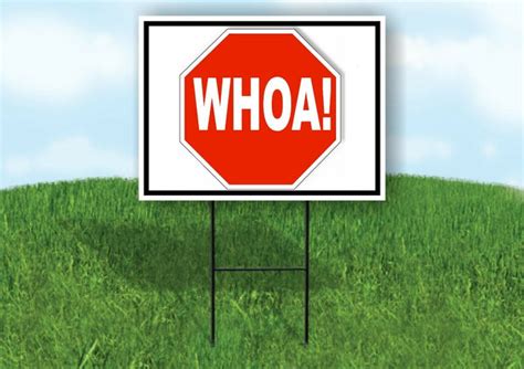 Whoa Stop Sign Yard Sign With Stand Lawn Sign Work House Signs