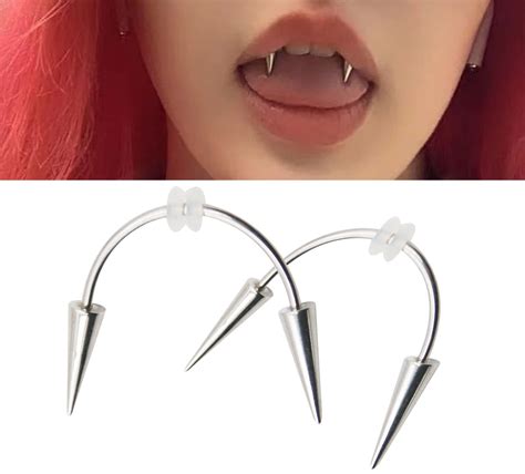 Y2k Accessories Stainless Steel Lip Piercing For Women Demon Vampire