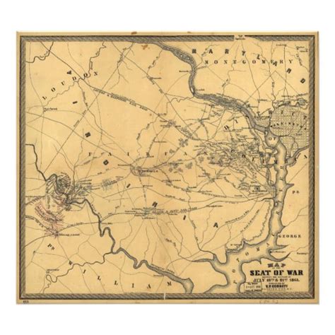 The Seat Of War Northern Virginia Civil War Map Photo Print