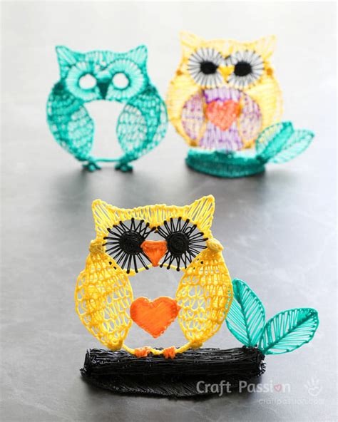 3D Pen Owl Drawing - With Video & Free Template | Craft ...