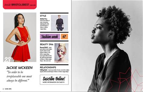 Fashion Magazine Inside Page Design Decorating Ideas