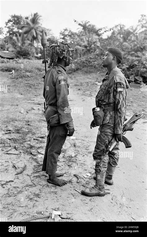 Two Heavily Armed Biafran Soldiers Seen Here Talking To Each Other