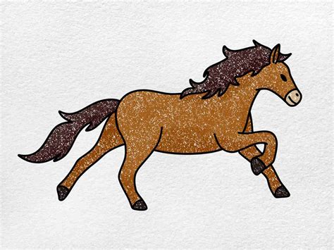 Simple Running Horse Drawing Helloartsy