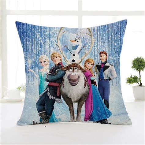 2pcs Disney Frozen Elsa Ann Princess Thick Linen Cartoon Office Home
