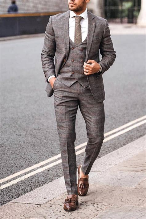 Mens Plaid Suits Custom Made Charcoal Grey Plaid Suits For Mentailor