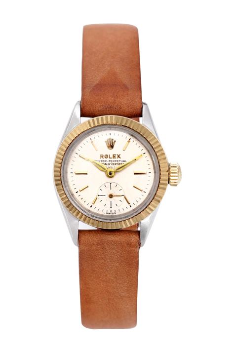 Vintage Rolex Women S Oyster Perpetual Leather Band Watch On Hautelook Fancy Watches Antique