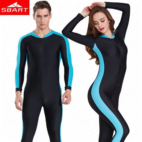 sbart men women one piece long sleeve lycra diving wetsuit quick drying swimming surfing