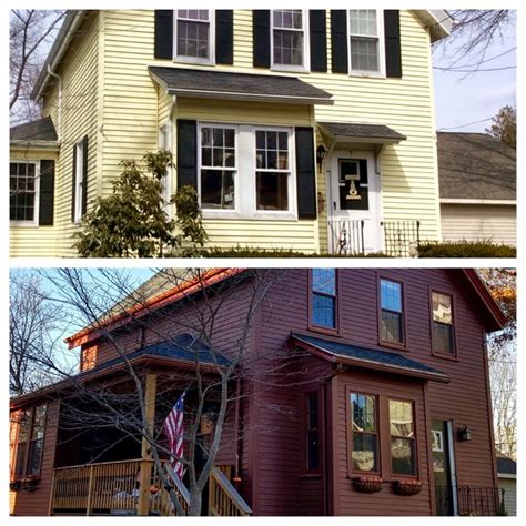 Vinyl siding in sunrise yellow. Old worn yellow vinyl siding transformed beautifully with ...