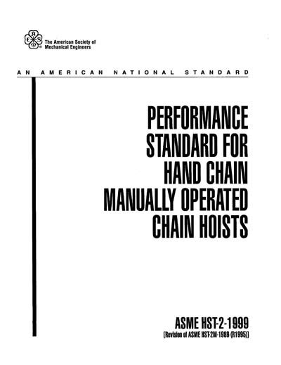 Ansiasme Hst 2 1999 Performance Standard For Hand Chain Manually