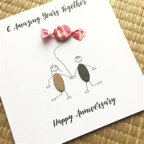 6th Wedding Anniversary Card Sugar Anniversary Card Candy Him Etsy