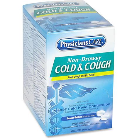 Physicianscare Cold And Cough Congestion Medication Two Pack 50 Packsbox