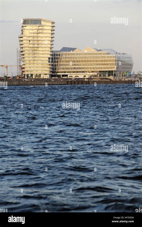 Marco Polo Tower And Unileverzentrale In The Beach Quay In The Harbour