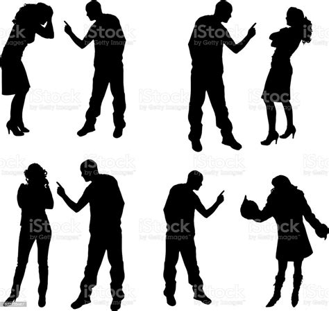 Vector Silhouette Of Couple Stock Illustration Download Image Now