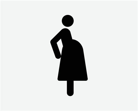 Pregnant Woman Icon Pregnancy Lady Girl Person Stick Figure Vector