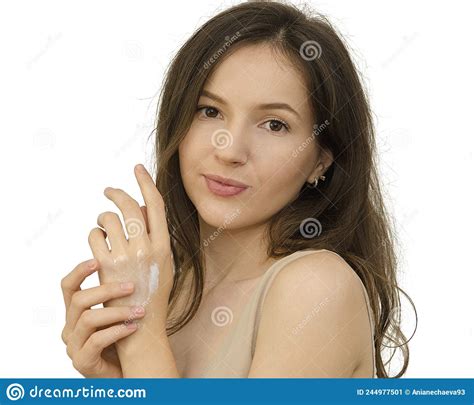 A Woman Taking Care Of Her Skin Stock Image Image Of Dermatology Face 244977501