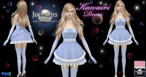 Jomsimscreations “ Kawairi Robe Sims 4 Pour Elle En 10 Teintes Maid