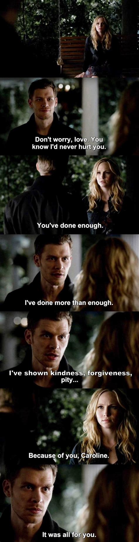 Klaus vampire diaries love quotes | f quotes daily from 66.media.tumblr.com if you're a fan of cw's the vampire diaries, then you also have to be *mildly* obsessed with the show's two main hunks, the salvatore brothers. The Vampire Diaries TVD S04E14 - Klaus & Caroline | Vampire diaries, Vampire diaries quotes ...