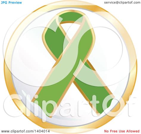 Clipart Of A Green Awareness Ribbon Icon Royalty Free Vector