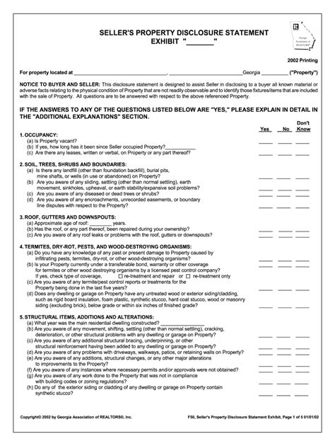 Georgia Sellers Disclosure Form 2023 Fill Out And Sign Online Dochub