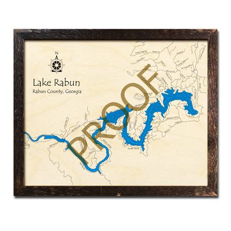 Lake Rabun Ga 3d Wood Topo Maps