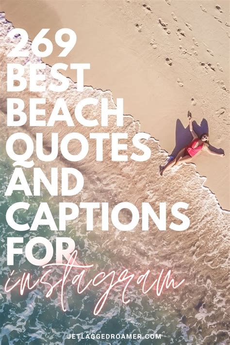 a woman laying on top of a beach next to the ocean with text overlay reading best beach quotes