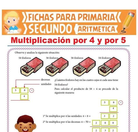 Ficha De Multiplicación Por 4 Y Por 5 Para Segundo Grado De Primaria
