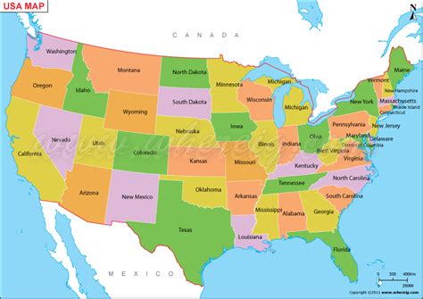 Us Map Map Of United States Of America