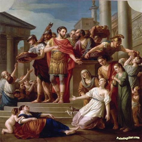 Marcus Aurelius Distributing Bread To The People Artwork By Joseph
