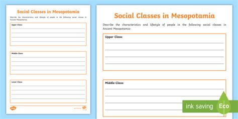 Social Classes In Mesopotamia Worksheet Teacher Made
